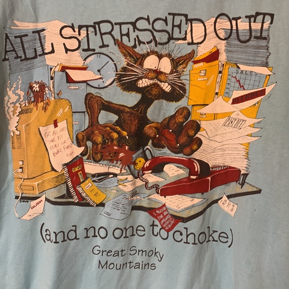 Vintage Single Stitch All Stressed Out Graphic Tee Size L by Sunshine Apparel - Picture 2 of 7